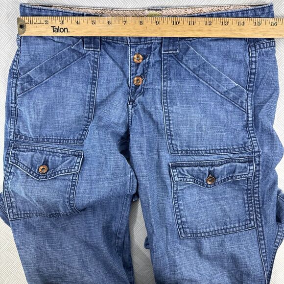 Rich & Skinny Jeans Womens 28 Blue Bootcut Mid Rise Denim Button Fly Flap Pocket - Picture 2 of 13